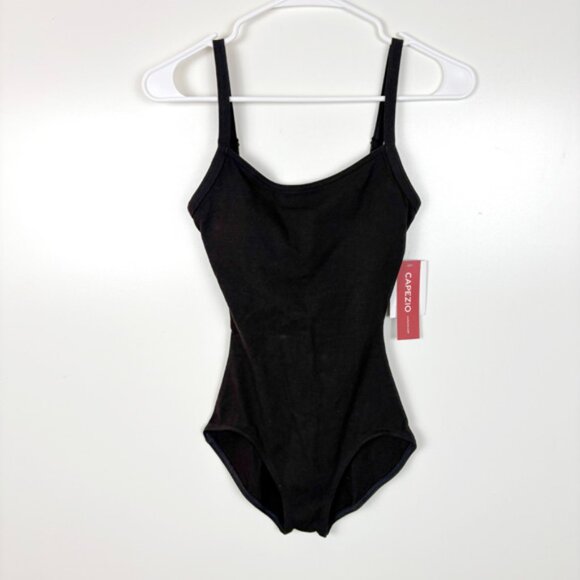 NWT Capezio Black One Piece Spaghetti Strap Cami Bratek Leotard Size Small - Picture 5 of 14